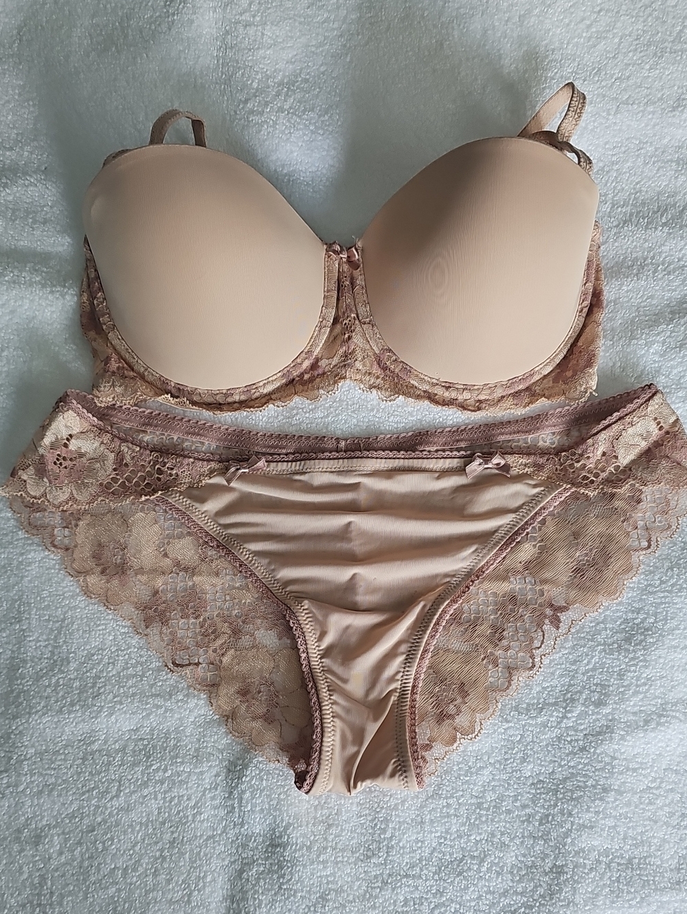 Adore Me Blush Lace Push-Up Bra & Bikini Set